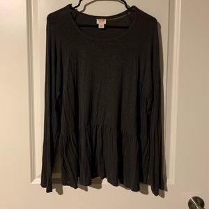 Dark Green Peplum Long Sleeve